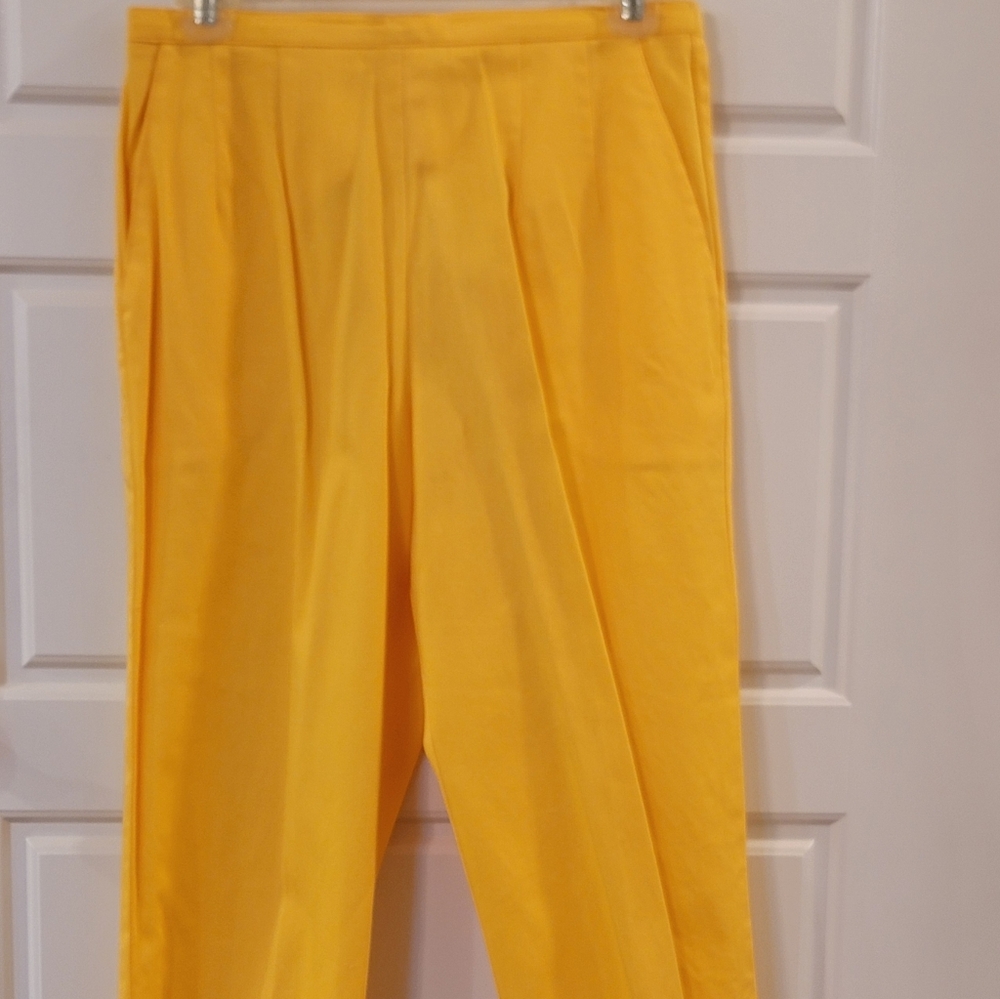 Vintage Sharon Young 2-Piece Set Yellow Cotton Spandex Top & Pants Sz 4 Made USA - Picture 11 of 13